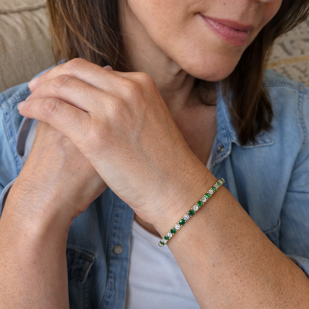 Pulsera Tennis Trío de Esmeraldas