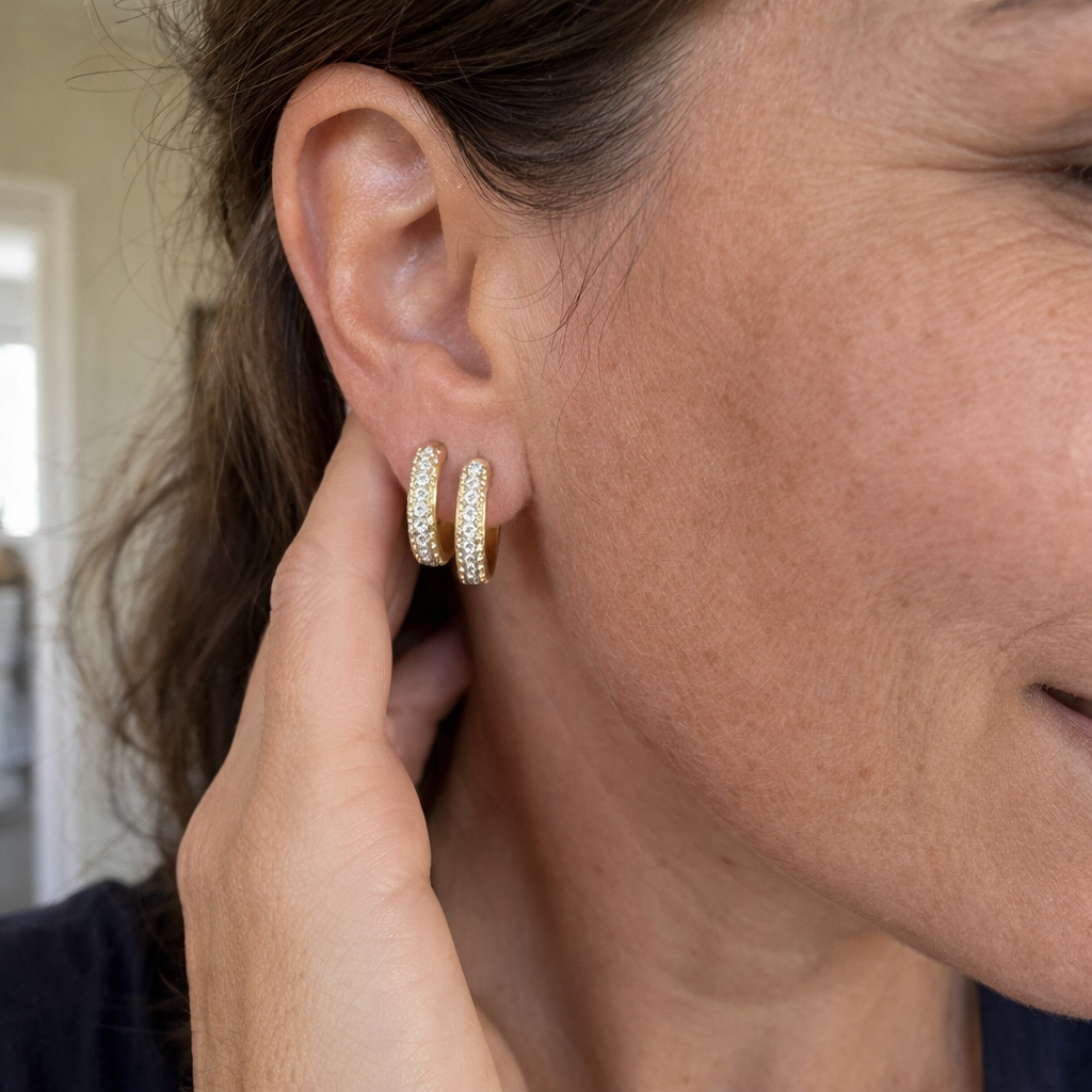 Aretes Argolla Pavé Ícono