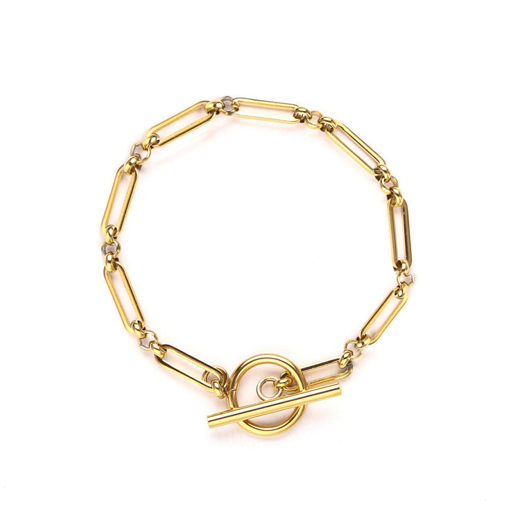 Pulsera con Barra T y Eslabones
