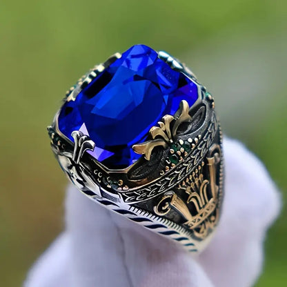 Anillo Vintage de Plata con Zafiro