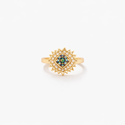 Anillo Giratorio Rayo de Sol de Zafiro