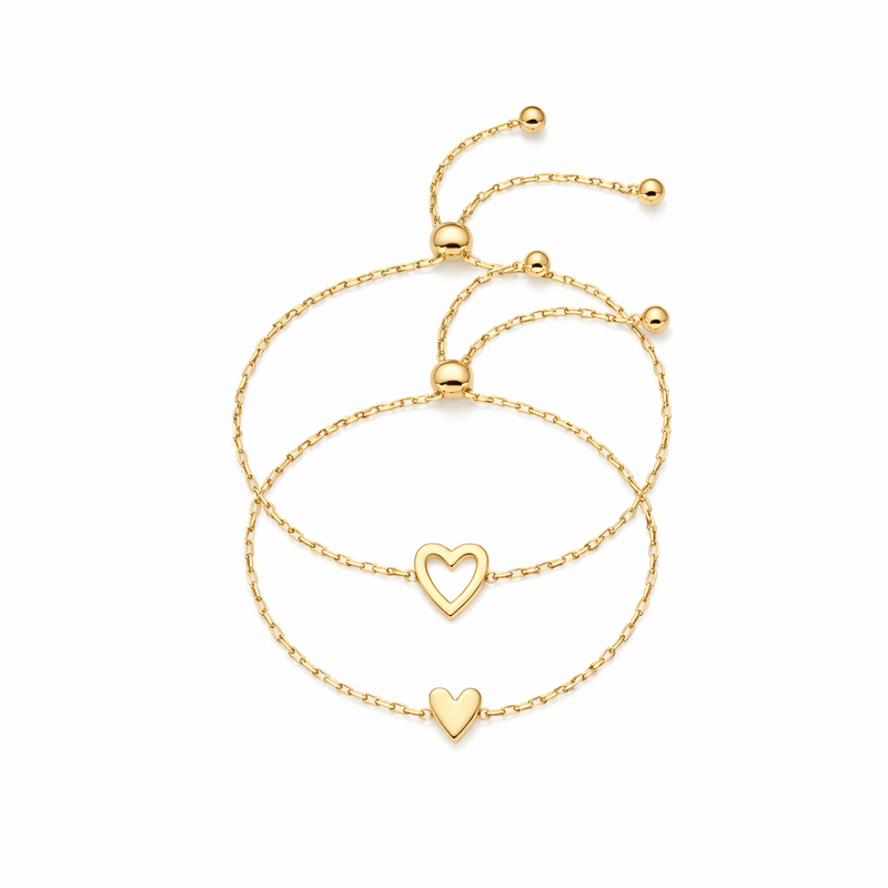 Pulseras Corazón Brillante