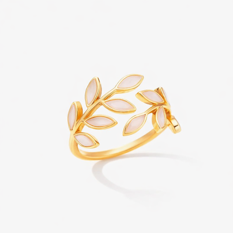 Neraya Anillo Abierto Hoja Delicada
