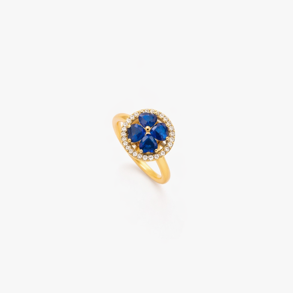 Anillo Giratorio Corazones de Zafiro