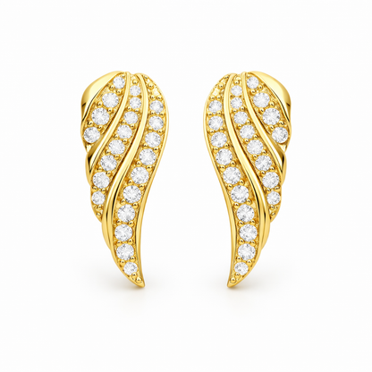 Aretes Pavé Hoja Moderna
