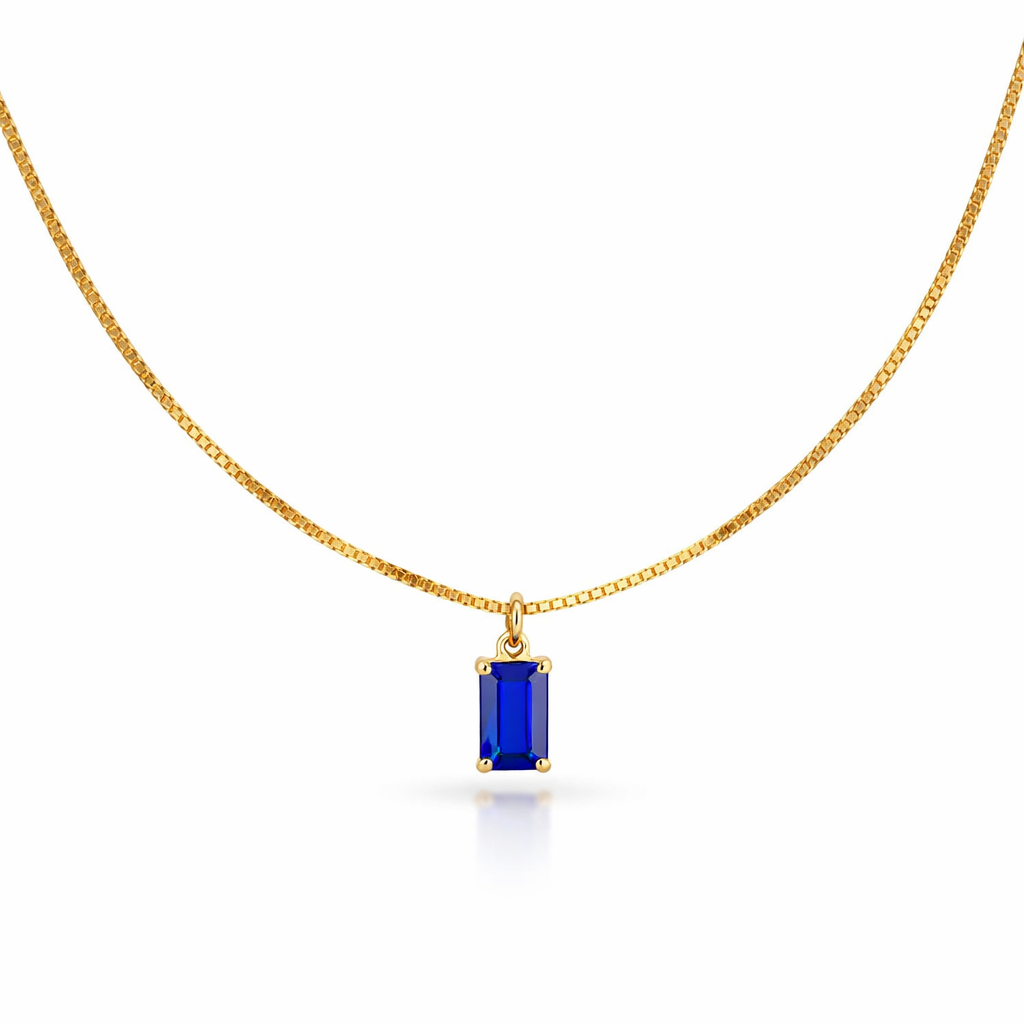 Collar con Dije de Zafiro Minimalista