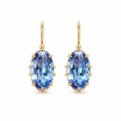Aretes Florecer Azul y Oro