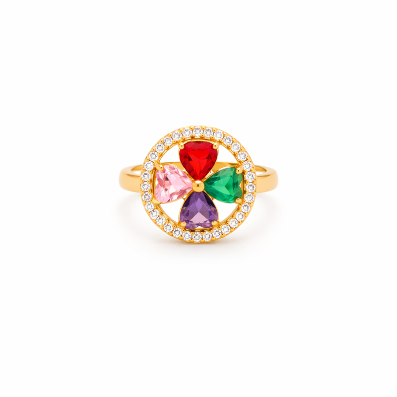 Anillo Giratorio Corazones Ola de Color