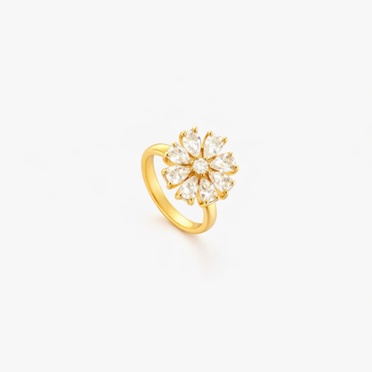 Anillo Giratorio Floral con Detalle