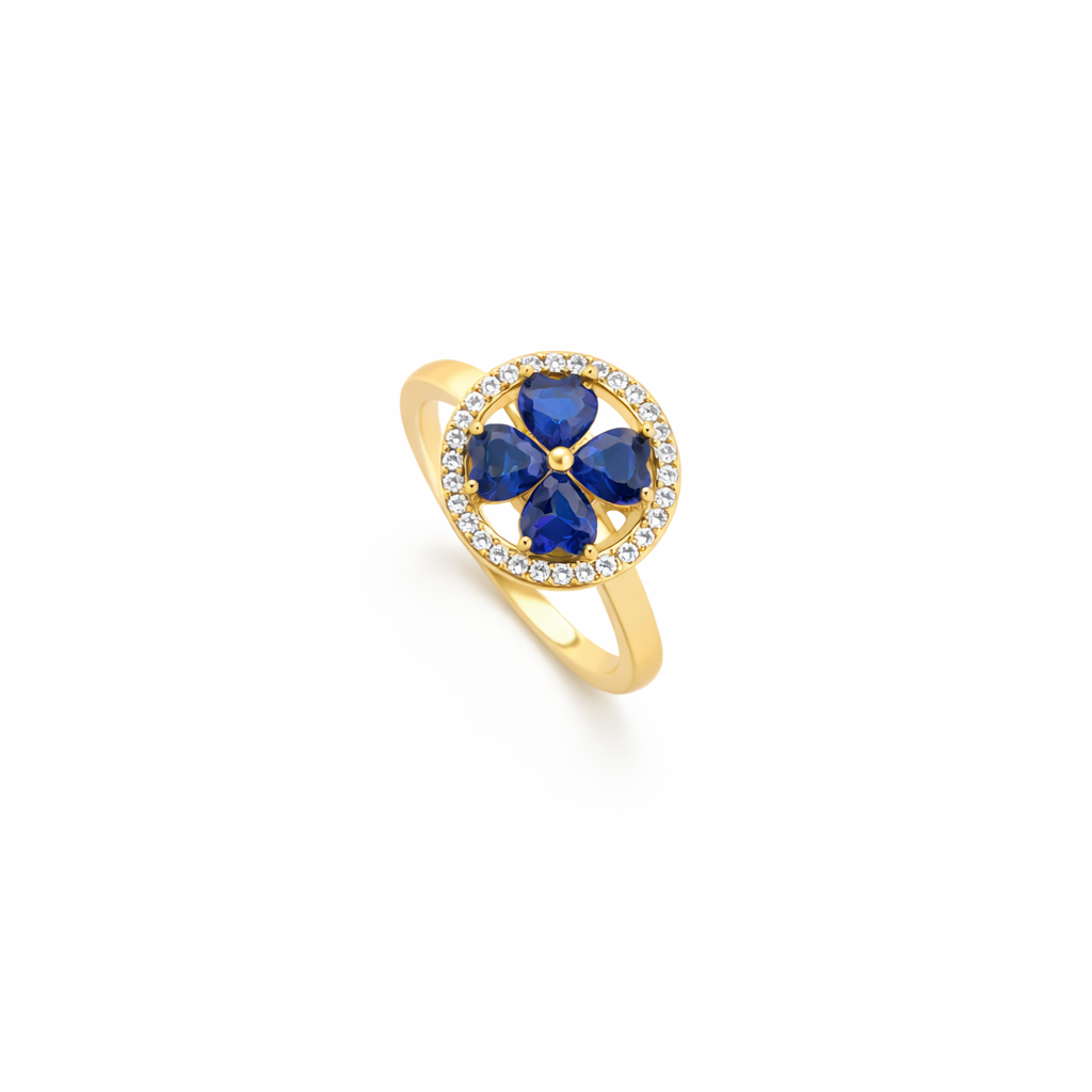 Anillo Giratorio Corazones Zafiro