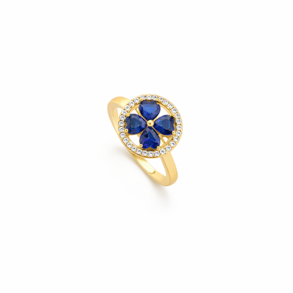 Anillo Giratorio Corazones Zafiro