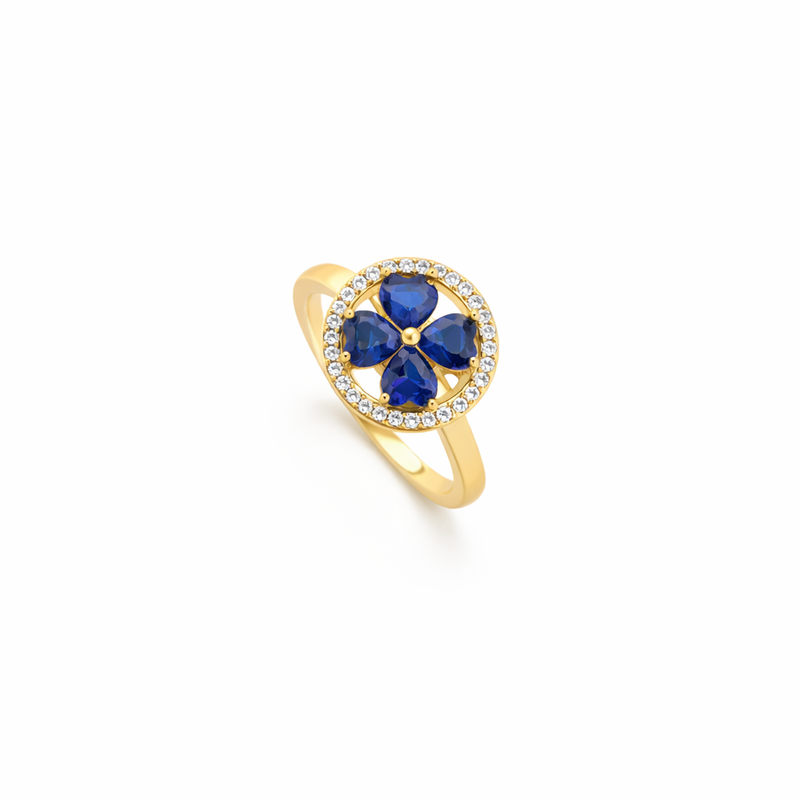 Anillo Giratorio Corazones Zafiro