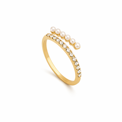 Virelle Anillo Abierto Cristal y Perla