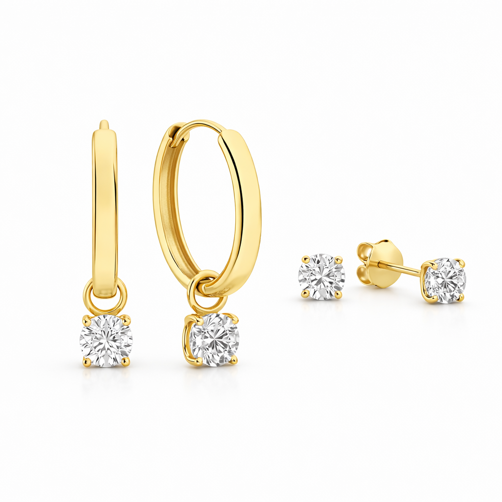 Set de Aretes con Piedra Lágrima de Luna