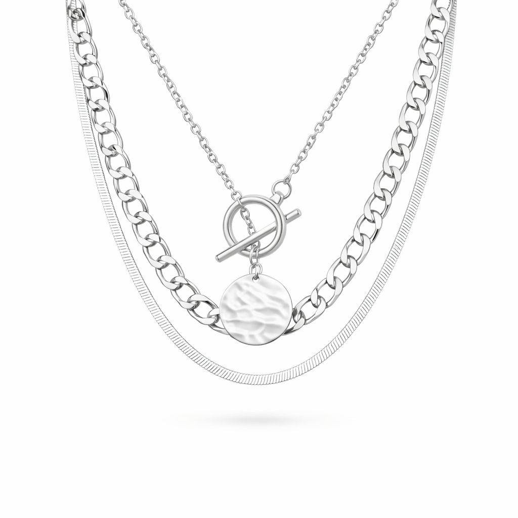 Savira Collar en Capas Moneda Grabada