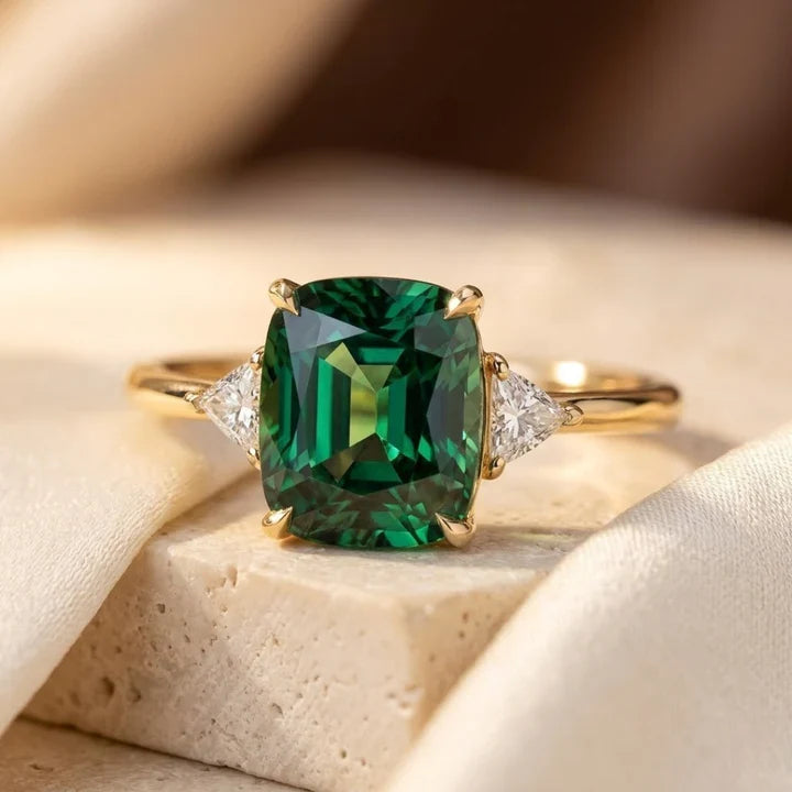 Anillo Solitario Cojín de Oro