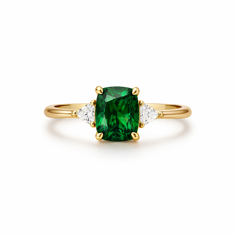 Anillo Piedra Verde Estilo Vintage