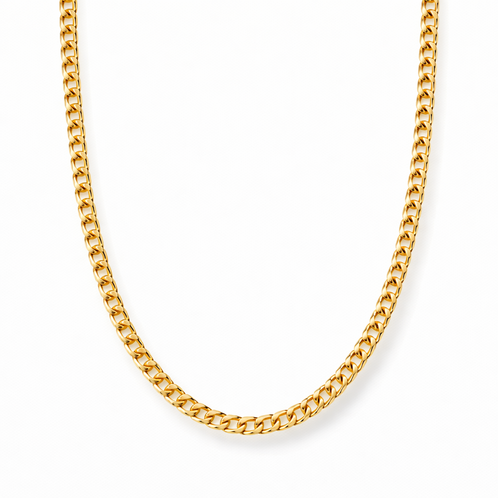 Collar Cadena Curb Eslabón Plano