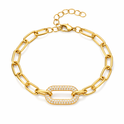 Set de Joyas Cadena Eslabón Grueso con Pavé