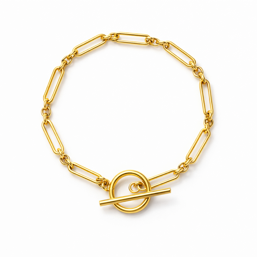 Pulsera con Barra T y Eslabones