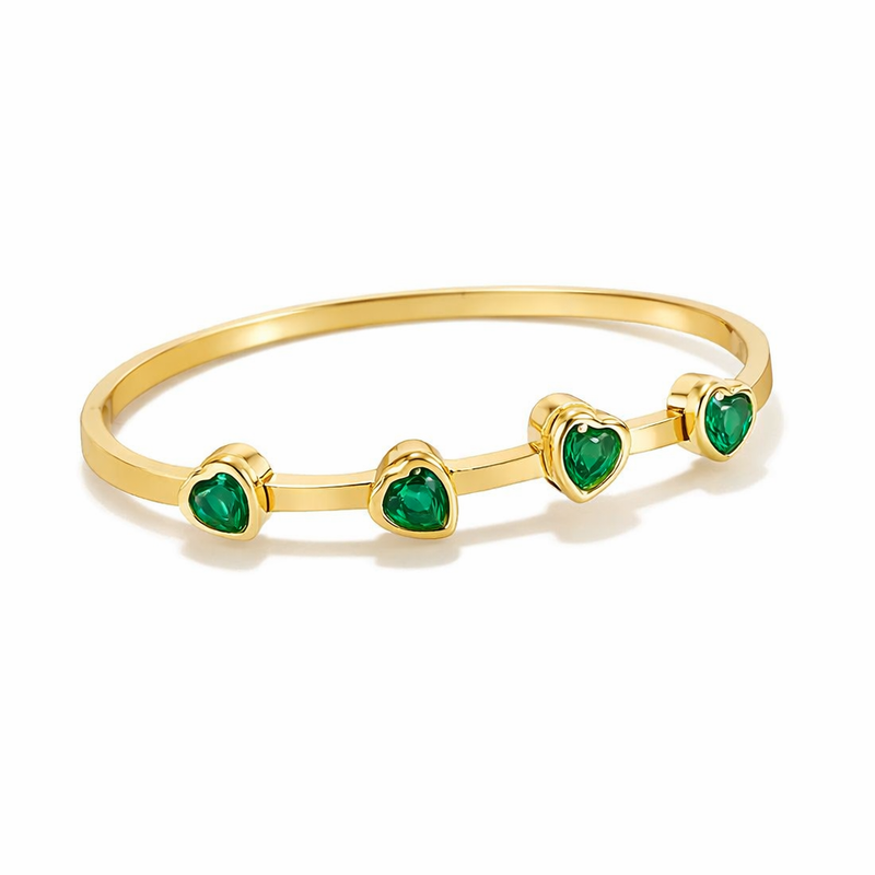 Pulsera Corazones Verde