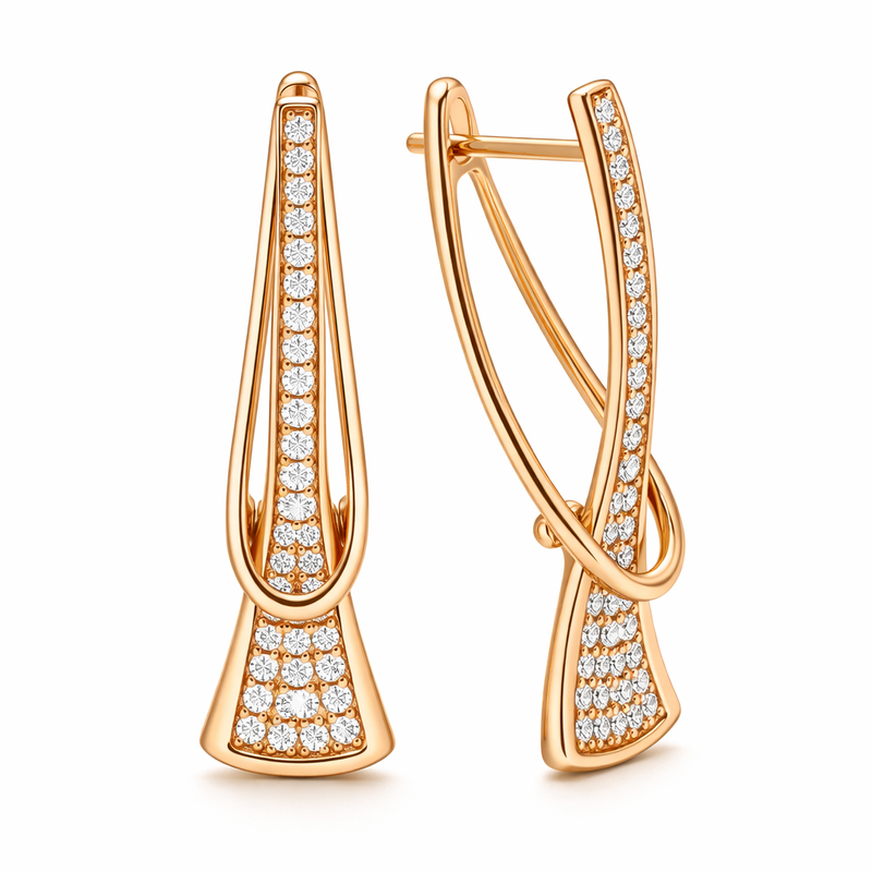 Aretes de Cristal en Capas Brillantes