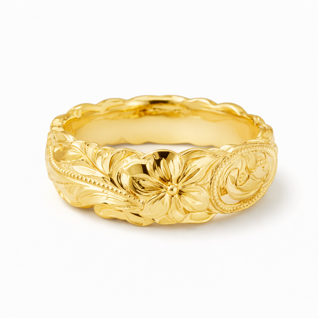 Anillo Flor Oro Antiguo