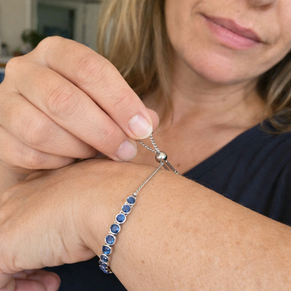Pulsera Tenis de Zafiro Talla Redonda