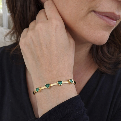 Pulsera Corazones Verde