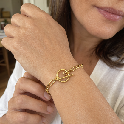 Pulsera con Barra T y Eslabones