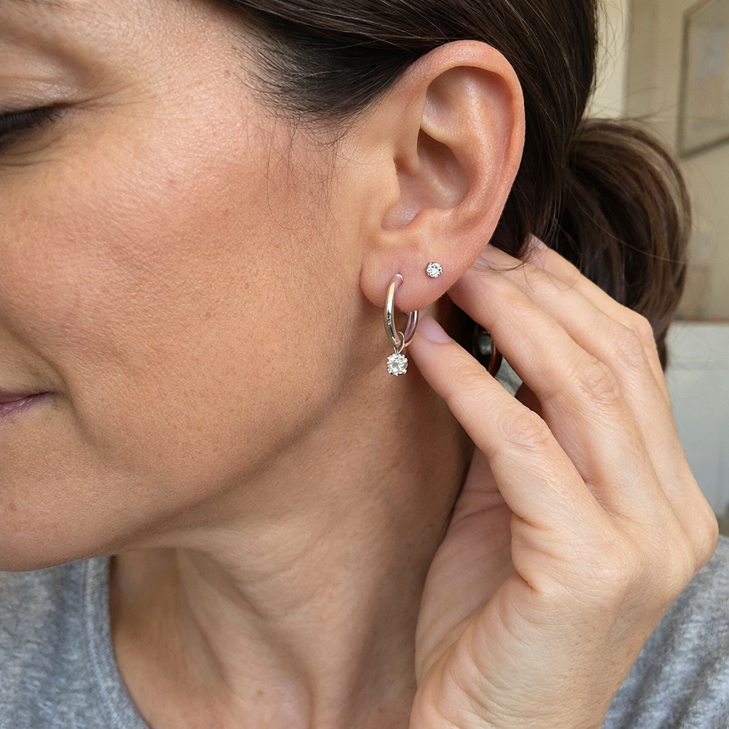 Set de Aretes con Piedra Lágrima de Luna