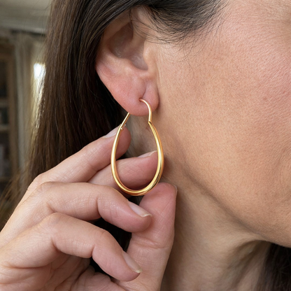 Aretes Argolla Oro Antiguo