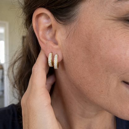 Aretes Argolla Pavé Ícono