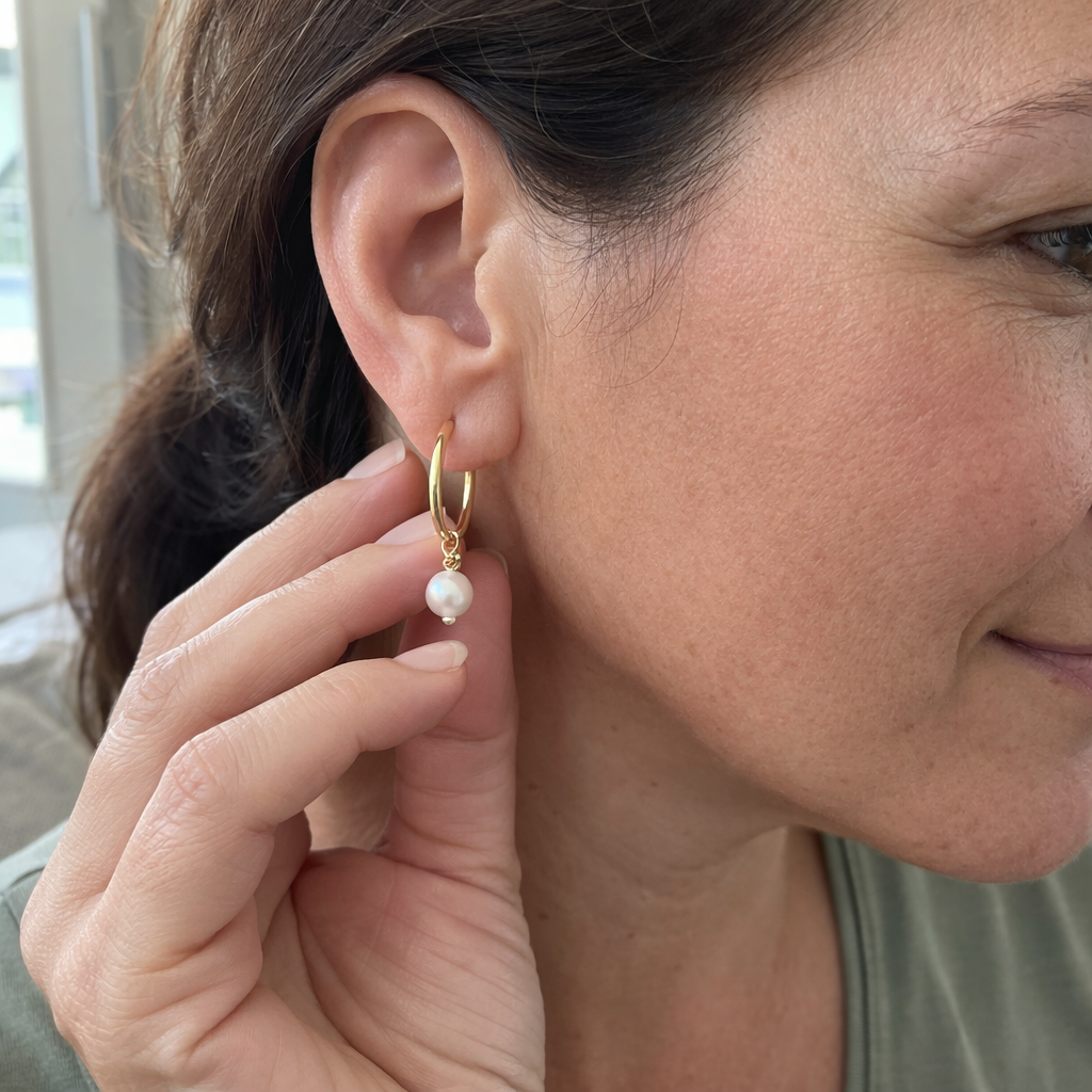 Aretes Mini Argollas Cluster de Cristal