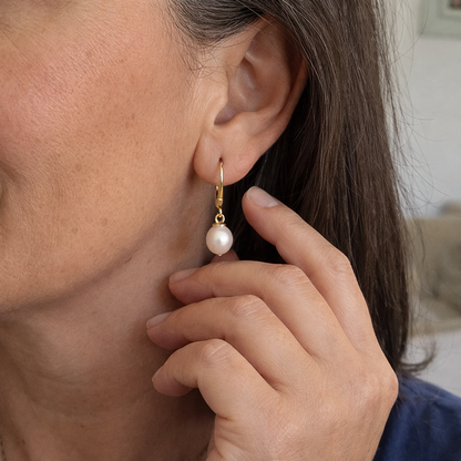 Aretes Colgantes de Perla