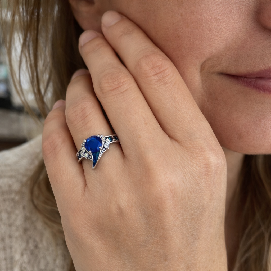 Anillo Flujo de Zafiro