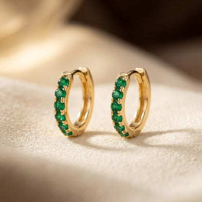 Arracadas de Oro con Esmeralda