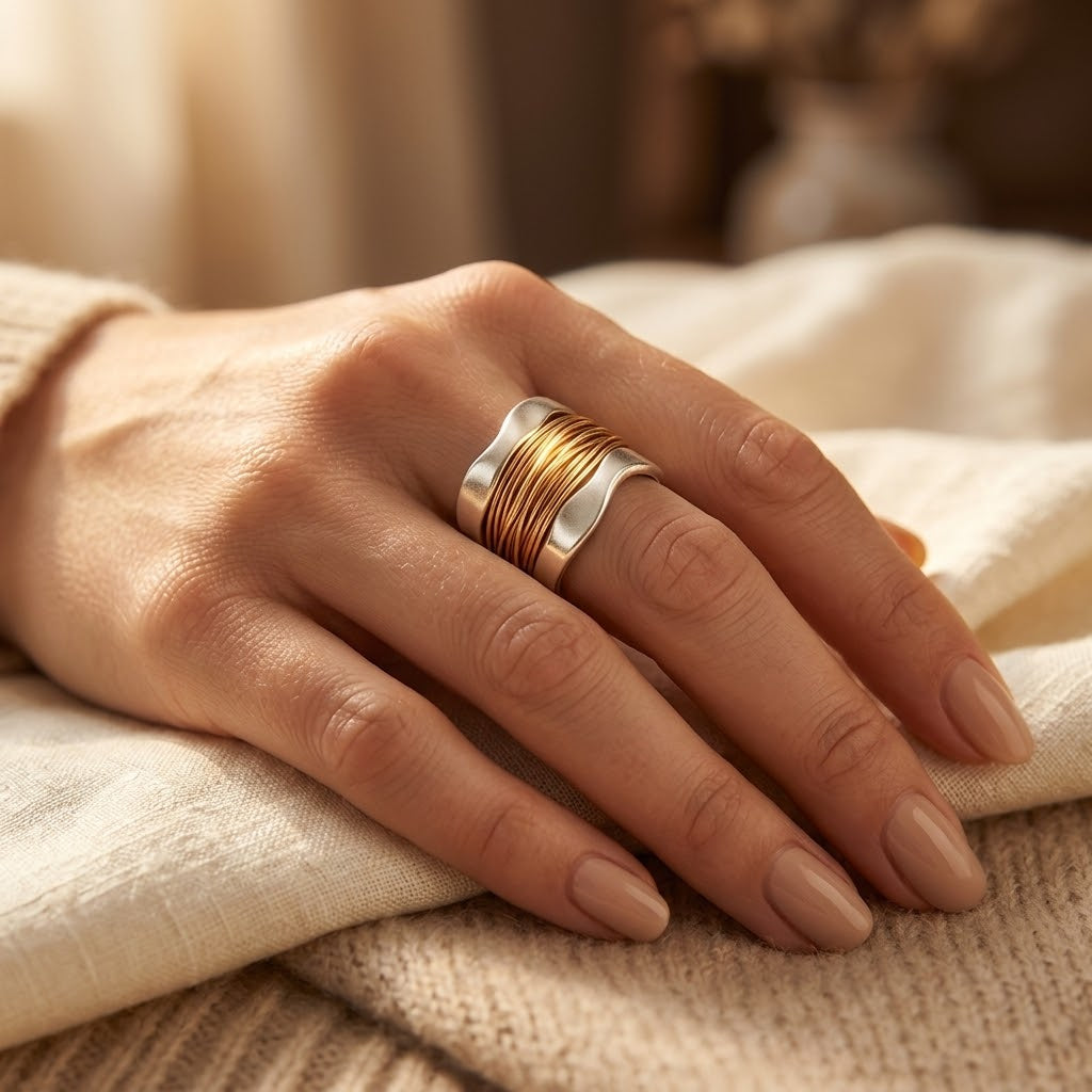 Anillo Envolvente de Plata y Oro