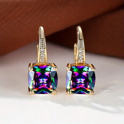 Aretes Argolla con Piedra Misteriosa