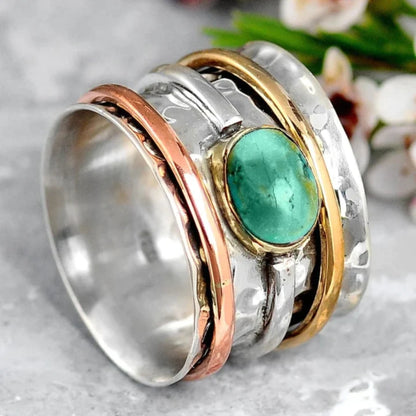 Anillo con Bisel de Plata, Oro y Oro Rosa
