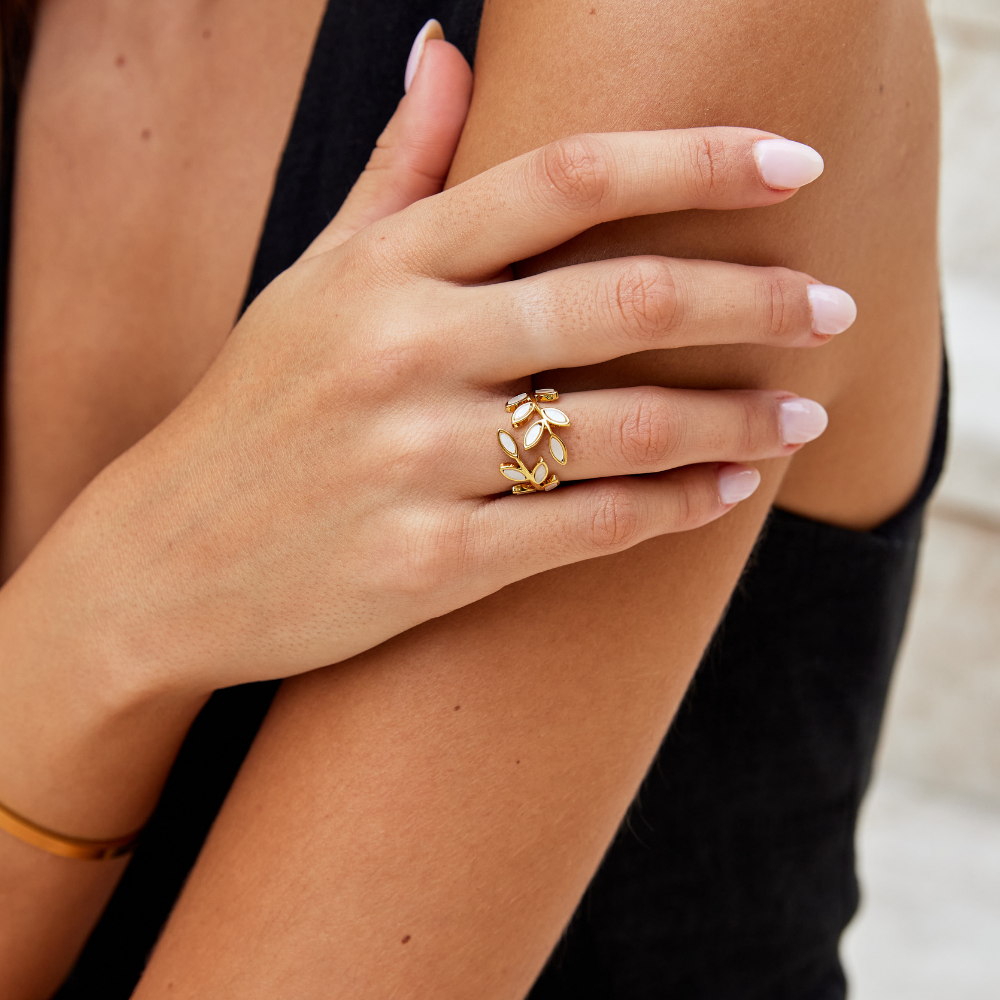 Anillo Hojas de Oro