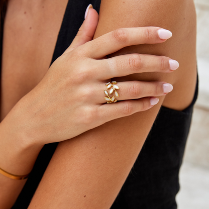 Anillo Hojas de Oro