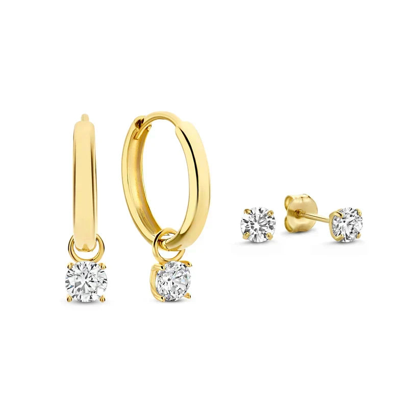 Set de Aretes con Piedra Lágrima de Luna