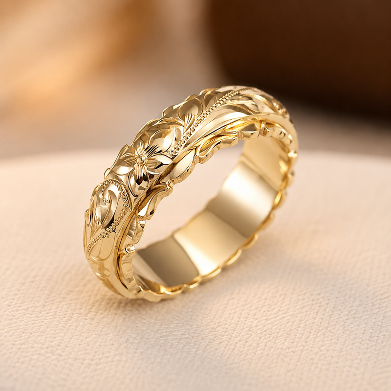 Anillo Flor Antigua de Oro