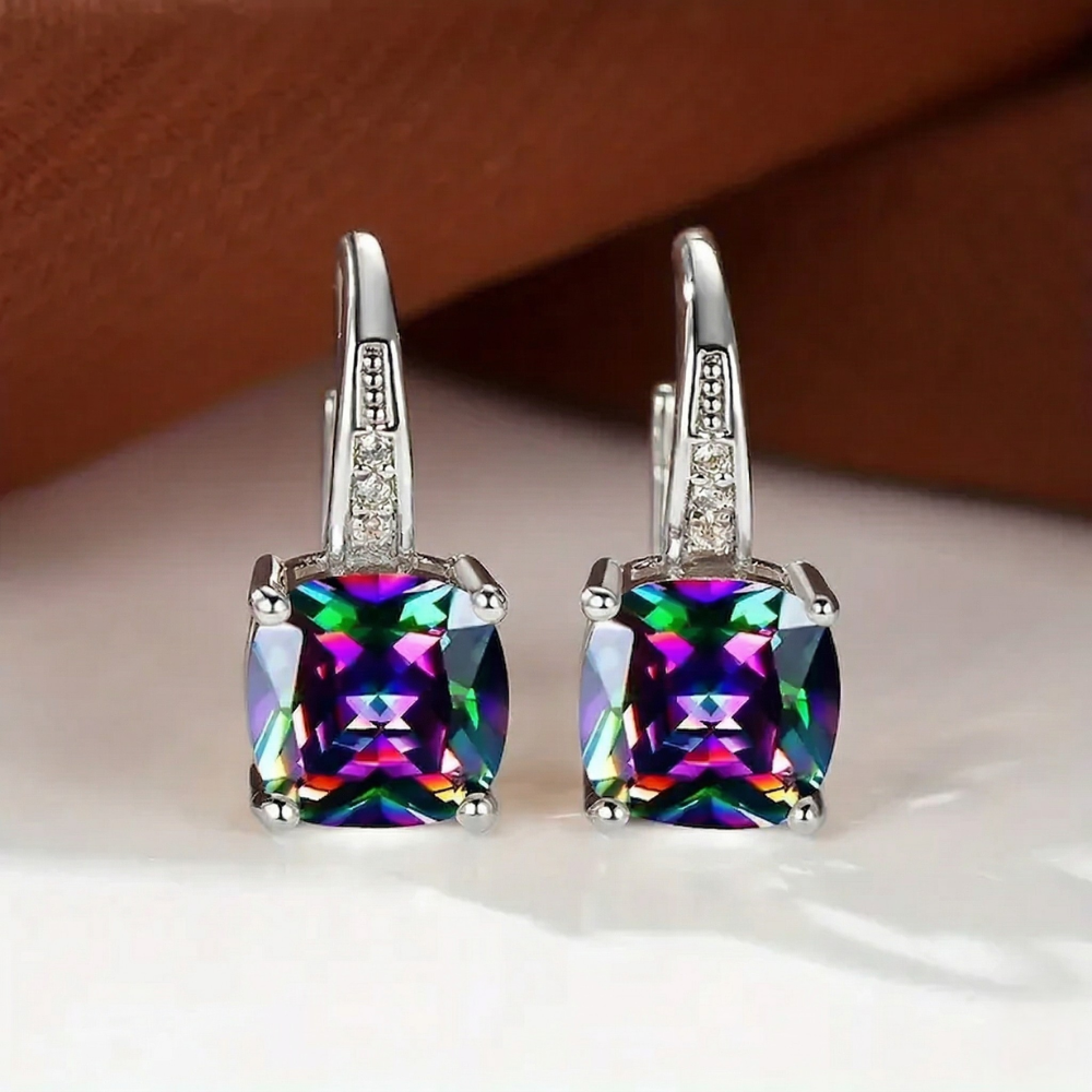 Aretes Argolla con Piedra Misteriosa