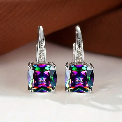 Aretes Argolla con Piedra Misteriosa