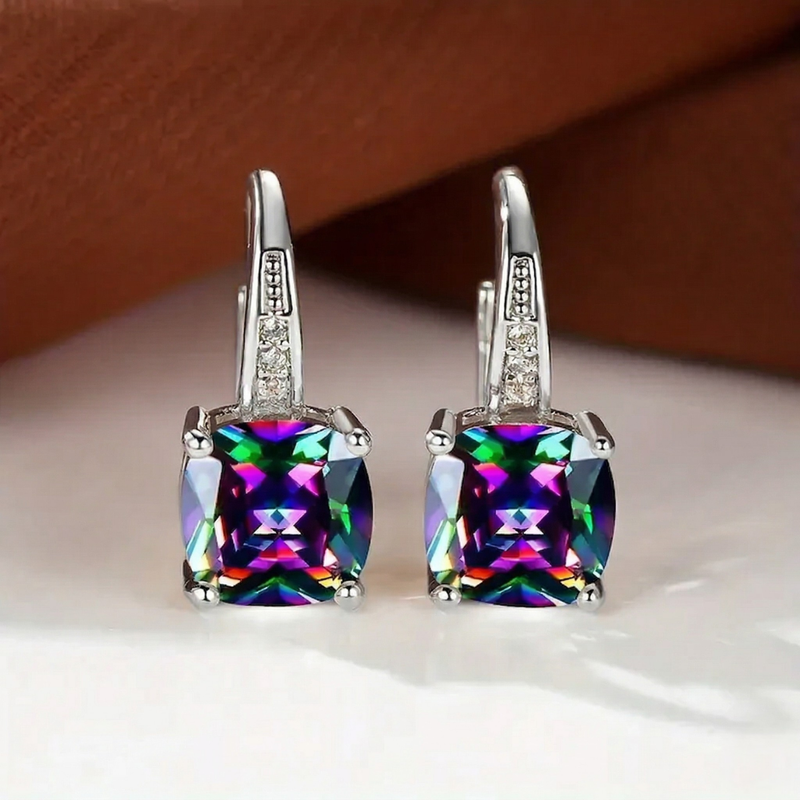 Aretes Argolla con Piedra Misteriosa
