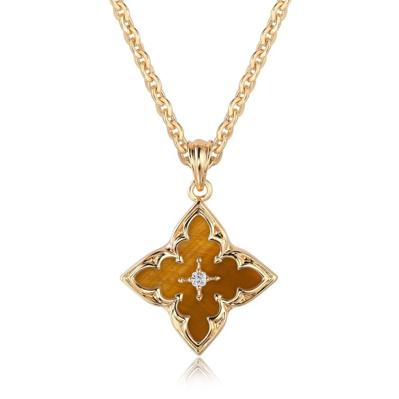 Collar con Dije de Trébol Café
