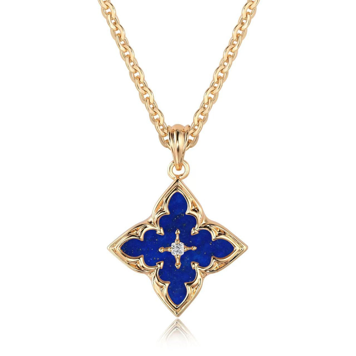 Collar con Dije de Trébol Blanco
