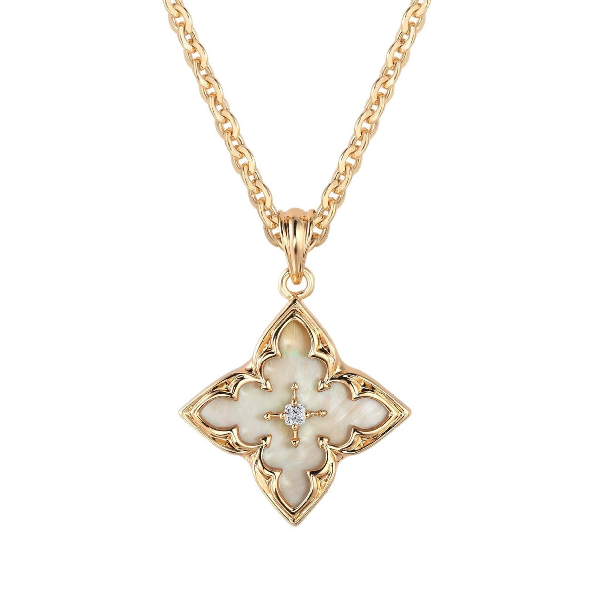 Collar con Dije de Trébol Blanco